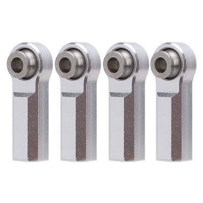 4PCS Alloy 7.0mm Diameter M4 Thread Straight Link Rod End, RC Car Metal Ball Joint, Clockwise Thread Tie Rod End Ball Holder Link, Link Linkage Rod End for 1/10 Model Car (Silver)