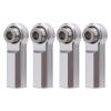 4PCS Alloy 7.0mm Diameter M4 Thread Straight Link Rod End, RC Car Metal Ball Joint, Clockwise Thread Tie Rod End Ball Holder Link, Link Linkage Rod End for 1/10 Model Car (Silver) view 1