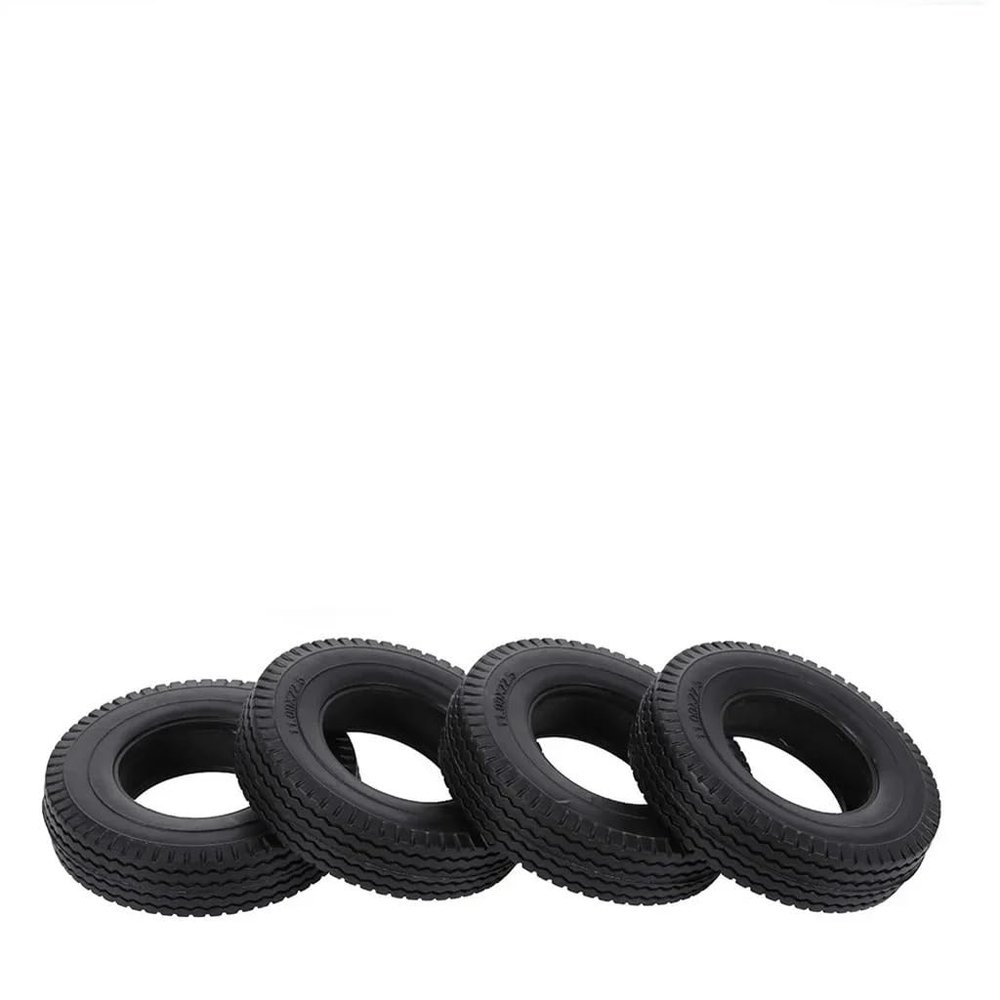 4 Pieces Sponge Rubber Tires Wheels Compatible With 1:14 Scale RC Vehicles(A)