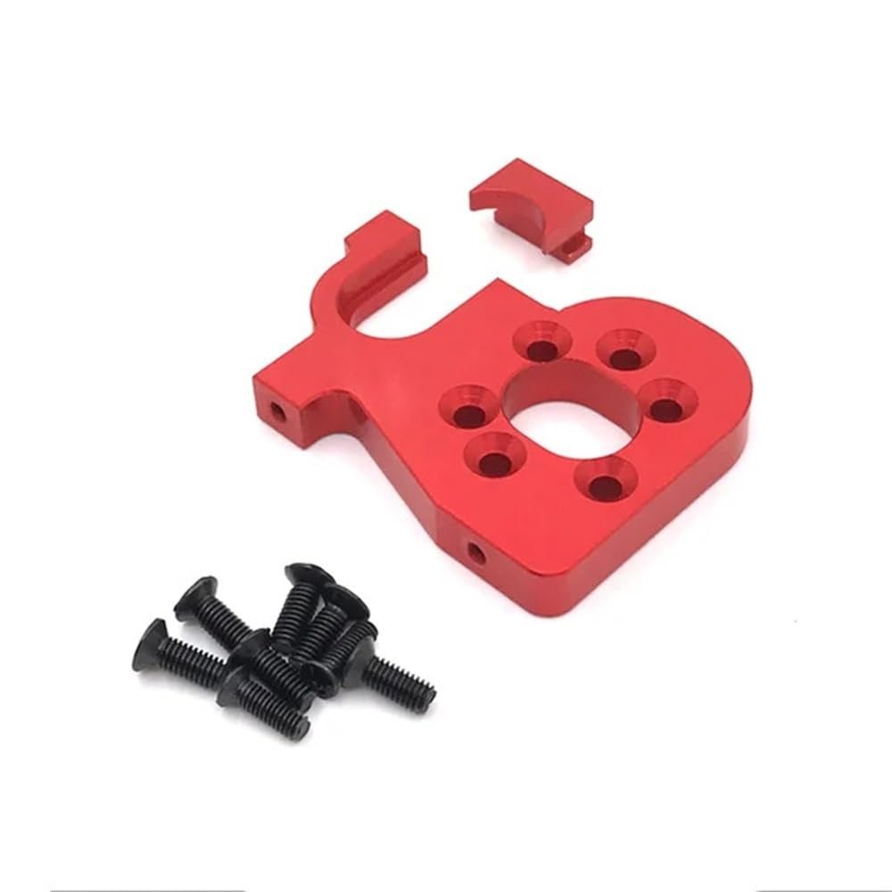 Brushless Motor Mount Metal Upgrade Compatible With 1/14 144001 144002 144010 1/12 124017 124016 124019 RC Car Parts Compatibility(RED)