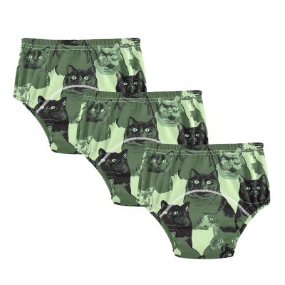 Sweet British Shorthair Cats Green Little Girls Sleep Training Pants Leakproof Overnight Potty Training Underwear Pants Boxers Underwear for Kids 3T