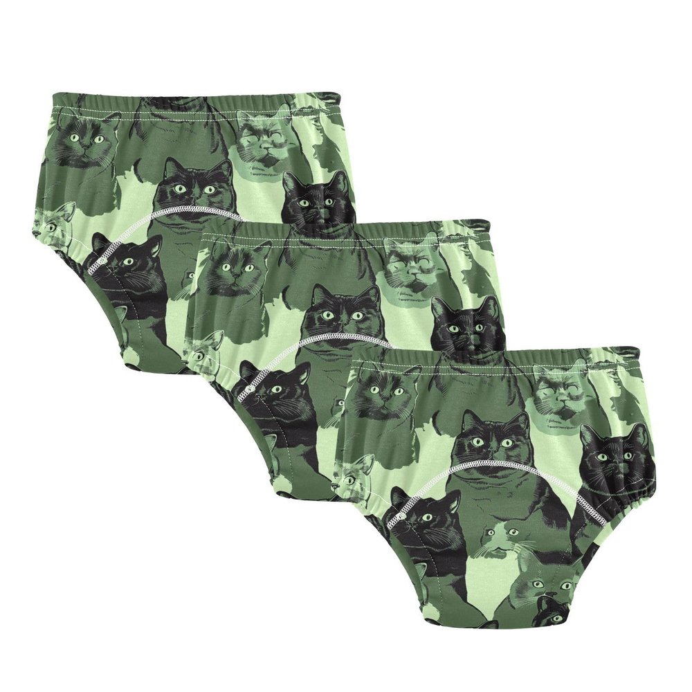 Sweet British Shorthair Cats Green Little Girls Sleep Training Pants Leakproof Overnight Potty Training Underwear Pants Boxers Underwear for Kids 3T