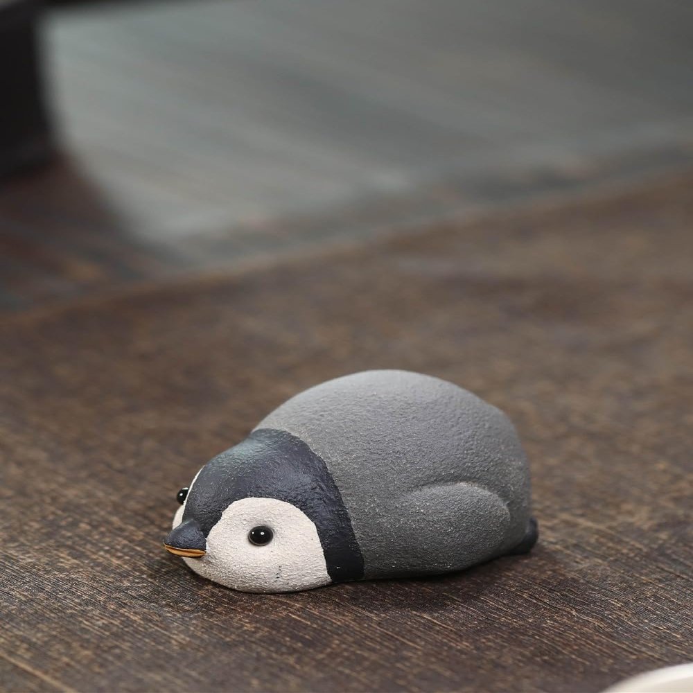Little Penguin Purple Clay Craft Ornament