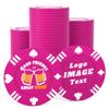 100 Custom Poker Chips, 40MM Custom Drink Tokens Personalized Logo, Image and Text, Double Side UV Full Color Printing Custom Drink Chips for Bar, Party, Business Cards, Company Logo and Promotions view 1