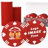 100 Custom Poker Chips, 37MM Custom Drink Tokens Personalized Logo, Image and Text, Double Side UV Full Color Printing Custom Drink Chips for Bar, Party, Business Cards, Company Logo and Promotions view 1