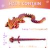 HiesDeosn 3D Printed Spiky Dragon Fidget, 11.8 Inches Articulated Spikes Dragons Fun Desk Decoration, ADHD 3-d Print Animals, Iridescent Brown view 2
