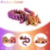 HiesDeosn 3D Printed Spiky Dragon Fidget, 11.8 Inches Articulated Spikes Dragons Fun Desk Decoration, ADHD 3-d Print Animals, Iridescent Brown view 3