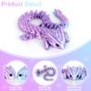 3D Printed Spiky Dragon Fidget, 11.8 Inches Articulated Spikes Dragons Fun Desk Decoration, ADHD 3-d Print Animals, Dreamy Blue view 3