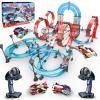 Slot Car Race Track Sets Dual-Player Electric Remote Control Cars Rechargable Magnetic Cars Racing Game with Hand Controllers Circular Overpass Track Birthday Toys for Boys Kids 6 7 8-12 view 1