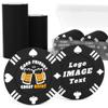 100 Custom Poker Chips, 37MM Custom Drink Tokens Personalized Logo, Image and Text, Double Side UV Full Color Printing Custom Drink Chips for Bar, Party, Business Cards, Company Logo and Promotions view 1