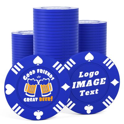 100 Custom Poker Chips, 40MM Custom Drink Tokens Personalized Logo, Image and Text, Double Side UV Full Color Printing Custom Drink Chips for Bar, Party, Business Cards, Company Logo and Promotions