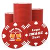 100 Custom Poker Chips, 40MM Custom Drink Tokens Personalized Logo, Image and Text, Double Side UV Full Color Printing Custom Drink Chips for Bar, Party, Business Cards, Company Logo and Promotions view 1