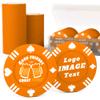 100 Custom Poker Chips, 37MM Custom Drink Tokens Personalized Logo, Image and Text, Double Side UV Full Color Printing Custom Drink Chips for Bar, Party, Business Cards, Company Logo and Promotions view 1