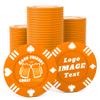 100 Custom Poker Chips, 40MM Custom Drink Tokens Personalized Logo, Image and Text, Double Side UV Full Color Printing Custom Drink Chips for Bar, Party, Business Cards, Company Logo and Promotions view 1