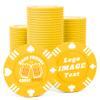 100 Custom Poker Chips, 40MM Custom Drink Tokens Personalized Logo, Image and Text, Double Side UV Full Color Printing Custom Drink Chips for Bar, Party, Business Cards, Company Logo and Promotions view 1