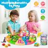 JOY SPOT! 8-Pack Play Dough Jars, Reusable Sensory Play Kit for Kids, Non-Toxic, Educational Creative Playdough,Birthday Valentines Gift,Party Favors, Goodie Bags, Boys Girls Home Preschool Classroom view 4