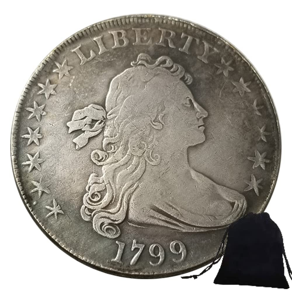 QiMontGiaGonp 1799 Great US Peace Dollar Coin American Liberty Coin Morgan Art Coin United States of America Coin Pocket Souvenir for Collection Party Gifts