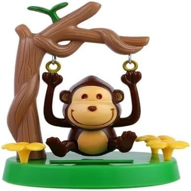 1Pc Green Solar Powered Dancing Animal Ornaments, Cute Solar Monkey Swinging Animated Bobble Dancer Ornaments, Solar Powered Car Dashboard Interior Decoration Dancing Ornaments Kits