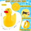 Hungdao 4 Feet Giant Inflatable Duck Huge Funny Rubber Duck Large Blow up Duck Inflatable Duck Pool Float for Summer Beach Swimming Pool Party Decoration(Joy Funny) view 2