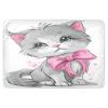 Nander Cute Kitten with Bow Bed Pad 34"X52" Washable Waterproof Mattress Protector Reusable Toddler Mattress Pads for Kids Adults and Pets Potty Training Mat view 1
