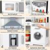 Arlopu Corner Kids Play Kitchen, Range Hood w/Light & Sound, Interactive Kitchenette, Wooden Pretend Playset Toy, w/Realistic Washer, Ice Maker, Stove, Cutting Board, Girls Ages 3+ (White) view 4