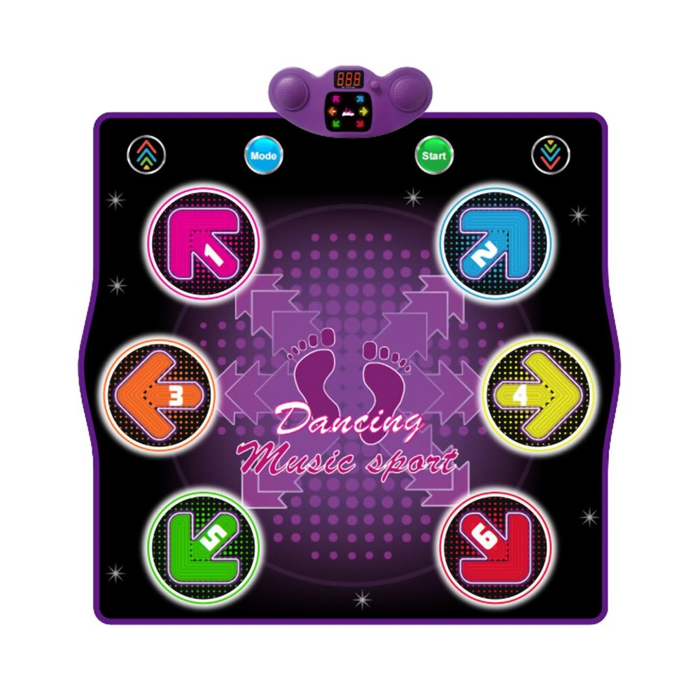 HTASKTEXEH Dance mat Toys for Kids Ages 3-12 and Adults, Electronic Dance Pad with Light-up 6-Button Connectable to Cell Phone, Musical Dance Toys with 6 Game Modes, for Kids