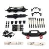 DAIHAOUU for WPL C14 C24 C24-1 Metal Front and Rear Axle Chassis Link Rod Pull Rod Mount Shock Absorber Set 1/16 RC Car Upgrade Parts (Black) view 1