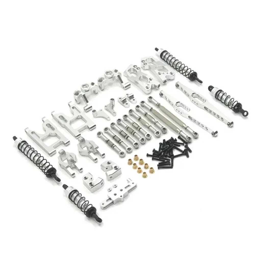 DAIHAOUU for Wltoys 12427 12428 12423 FY-03 1/12RC Car Metal Upgraded Spare Parts, Steering Cup, Swing Arm, Body Rod, Shock Absorber, Etc(Silver)