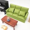 Abaodam 1set Miniature Dollhouse Sofa Scale Tiny Couch with Pillows Birch Living Room Furniture for Dollhouse Decoration Cozy Bedroom Accessory view 3
