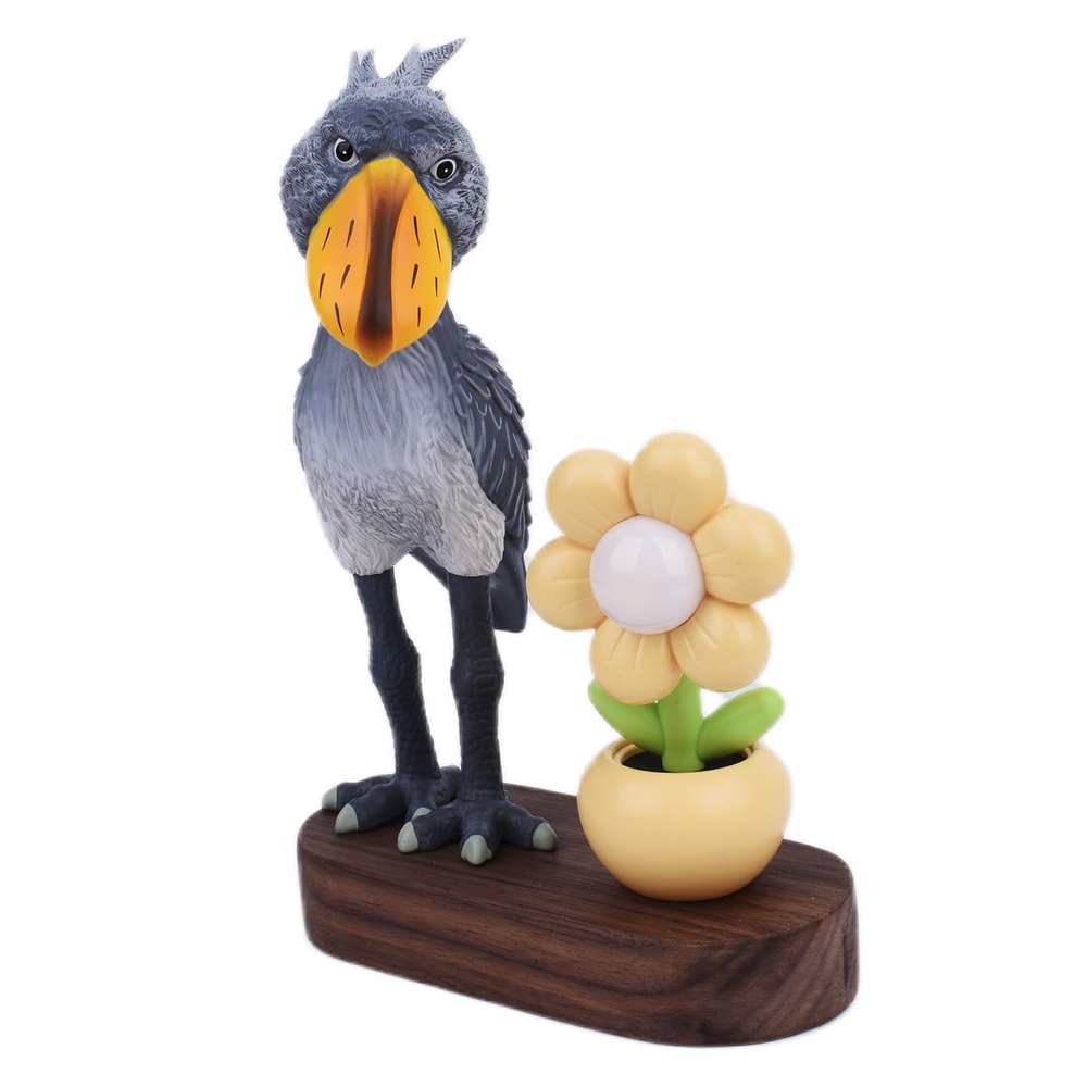 Creative Bird-Shaped and Flower Pot Combination Decorative Sculpture - Natural Theme Handmade Crafts | Wooden Base and Interesting Design | First Choice for Home, Gifts