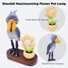 Creative Bird-Shaped and Flower Pot Combination Decorative Sculpture - Natural Theme Handmade Crafts | Wooden Base and Interesting Design | First Choice for Home, Gifts view 2