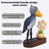 Creative Bird-Shaped and Flower Pot Combination Decorative Sculpture - Natural Theme Handmade Crafts | Wooden Base and Interesting Design | First Choice for Home, Gifts view 3