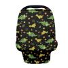 Biyejit Green Dinosaur Baby Multi-Use Cover - Nursing Cover, Baby Car Seat Covers, Shopping Cart, High Chair, and Breastfeeding Cover - Ultra-Soft, Stretchy, Floral Scarf for Baby and Mom view 1