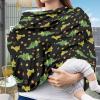 Biyejit Green Dinosaur Baby Multi-Use Cover - Nursing Cover, Baby Car Seat Covers, Shopping Cart, High Chair, and Breastfeeding Cover - Ultra-Soft, Stretchy, Floral Scarf for Baby and Mom view 2