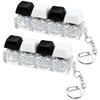 2 Psc Keyboard Fidget Toy, Keyboard Fidget Keychain 4-in-1 Keyboard Decompression Button Finger Clicker Toys, Button Stress Relief Fidget Gifts for Adult to Relief Stress (Black+White) view 1