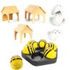 6 Bee-Bot Programming Robot with Docking Station, 1-Set Wooden Tunnels & Free 10pcs Clip on Shells White, STEM Educational Classroom Coding Teaching and Learning Materials view 1