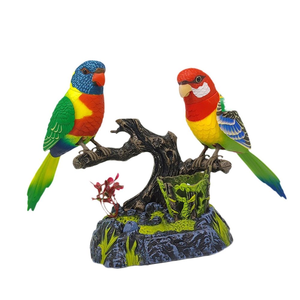 CoudarTitie Talking Parrots,Sound Activated Chirping Bird,Interactive Toy, Electric Birds,Home Office Desk Decoration