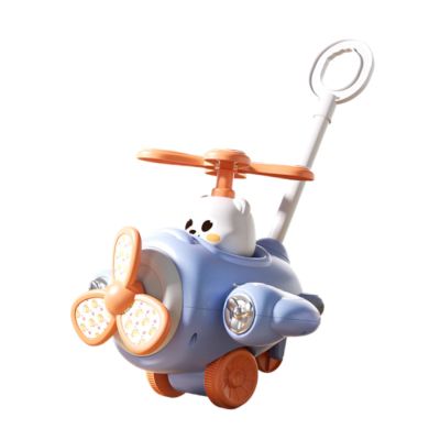 Garende Cartoon Toy Trolley Hand Push Toy Infant Push Walker Toddlers Learning Stroller for Toddlers, Blue