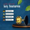 5.10" Nautical Brass Armillary Sphere World Globe with Light Lime Green Map, Jet Black Wooden Base  Elegant, Durable Decor for Home or Office view 3