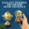 5.10" Nautical Brass Armillary Sphere World Globe with Light Lime Green Map, Jet Black Wooden Base  Elegant, Durable Decor for Home or Office view 4