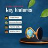 5.10" Nautical Brass Armillary Sphere World Globe with Aqua Blue Map, Brown Wooden Base  Elegant, Durable Decor for Home or Office view 3