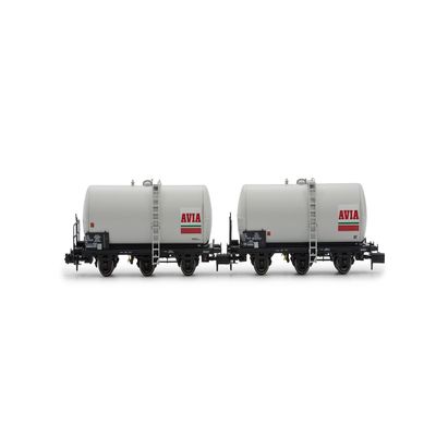 Arnold HN6676 Sncf, 2-Unit Set of 3-Axis Tanker Wagons, Avia, Epiv Freight Wagons