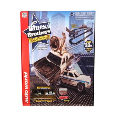 Auto World 28' Blues Brothers 106 Miles to Chicago Slot Race Set HO Scale