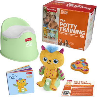 Fisher-Price Toddler Toys Big Little Feelings Potty Training Kit, 6-Piece Set of Activities & Parenting Tips for Kids Ages 18 Months+