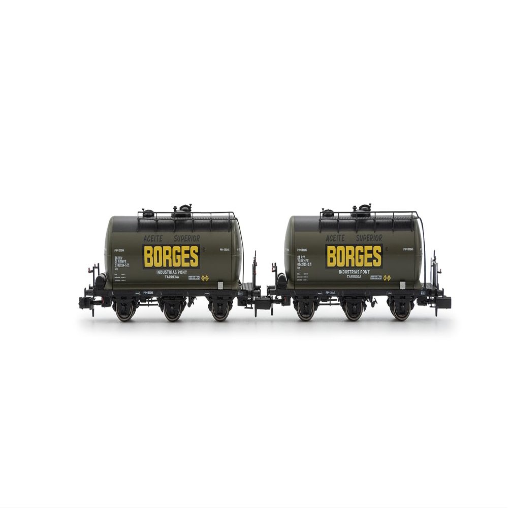 Arnold HN6673 Renfe, Set 2-Unit 3-Axis Borges Tanker Wagons, Epiii Cargo Wagons