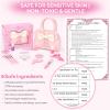 Valentines Day Gifts for Kids Real Makeup Kit for Girls - 18Pcs Non-Toxic Washable Make Up Toys with Initial Toddler Purse - Birthday Gifts for Age 3 4 5 6 7 8 9 10 Years Old Vanity Set - A view 3