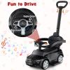 HONEY JOY Ride On Push Car, Licensed Mercedes-Benz Push Cars for Toddlers, Adjustable Canopy & Seat Storage, Horn, Toddler Push Car with Handle, Ride On Toy for Boys Girls(Black) view 4