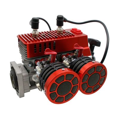 FLMLF CNC 58CC Gasoline Engine Double Cylinders with Carburetor and Spark Plug Kit for 1/5 HPI ROVAN KM Baja Losi 5ive T FG RedCat RC CAR Parts