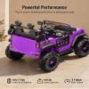 Outfunny 2 Seater Ride on Car Toy, 12V Electric Car for Kids 4-8 with Remote Control, Capacity 150 lb, LED Light - Purple view 3