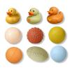 ROHSCE Baby Bath Toys 6-12 Months, 9 Pcs Wheat Straw Sensory Balls & Ducks, No Hole Floating Toddler Bath Toys, for Boys & Girls 1-3, Textured Squeeze Stress Relief Montessori Set view 1